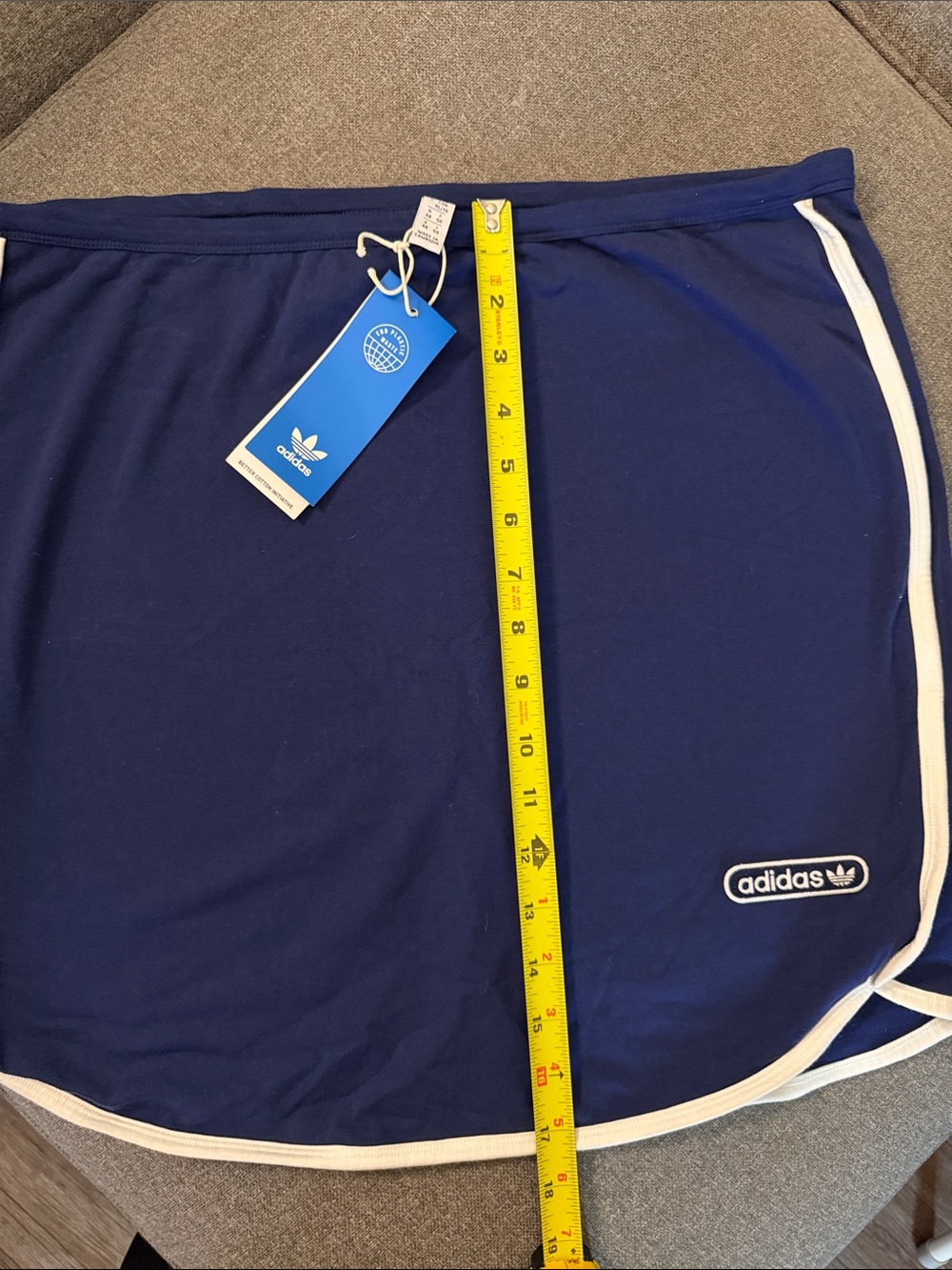Adidas Originals Retro Blue White stripe & Logo Sporty Mini Skirt XL NWT - Picture 13 of 14